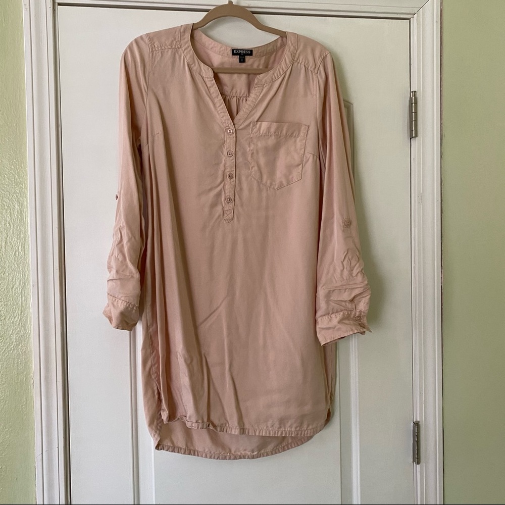 Express Blush Long Sleeve Tunic Dress